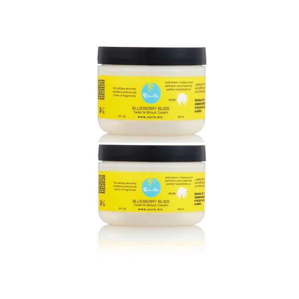 2 Curls Blueberry Bliss Twist N Shout Cream Perfect Twist and Braid Out 16 fl oz