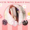 Thoquene Floral Quilted Cosmetic Bag Make Up Bag, pink, Fashion