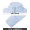 Fleece Jacket Women Lightweight Soft Fleece Athletic Running Track Jackets Slim Fit Workout Jacket with Thumb Holes(Light Blue,Large)