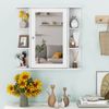 Bathroom White finish Multipurpose Mount Wall Surface Storage Cabinet Mirror