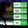 LitezAll 2000 Lumen Rechargeable Work Light with Stand – Tripod Light, Tower Light, Work Lights on Stand with UV Mode, Adjustable Folding Base