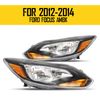 For 2012 2013 2014 Ford Focus Left Right Side Black Headlights Headlamp Assembly