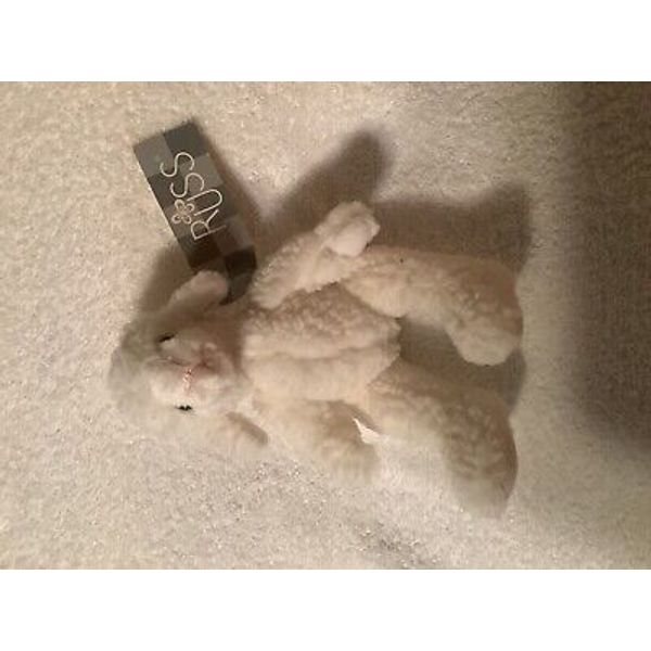 Russ  Jesus Loves Me White Lamb Plush Sheep Fluffy  Easter Farm Animal 7"