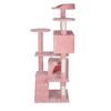 53" Cat Tree Activity Tower Pet  with Scratching Posts  Ladders Indoor Pink