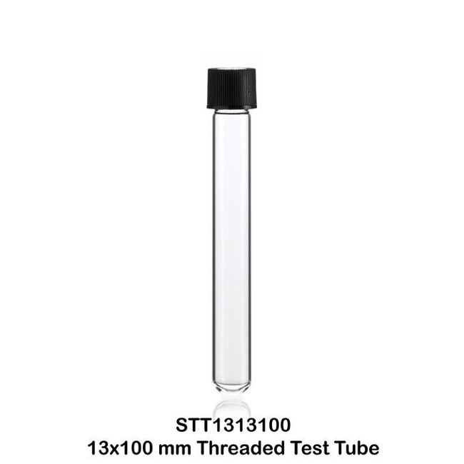 100 Glass Test Tubes Autoclavable Cap 13 x 100 mm (9 ml) - 4 Inch