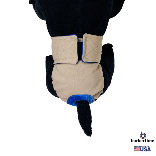 Barkertime Biscotti Beige Cat Diaper, M, Without Tail Hole - Made in USA