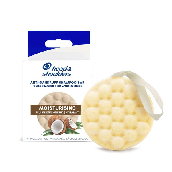 Head & Shoulders Anti-Dandruff Solid Shampoo Bar, Moisturising, With Coconut Oil, 70g