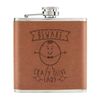 Beware Crazy Olive Lady 6oz PU Leather Hip Flask Tan