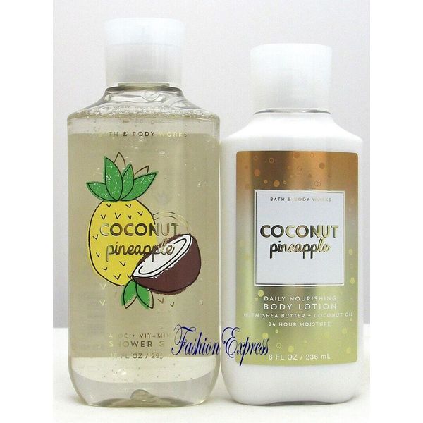 BATH & BODY WORKS COCONUT PINEAPPLE BODY LOTION & SHOWER GEL SET