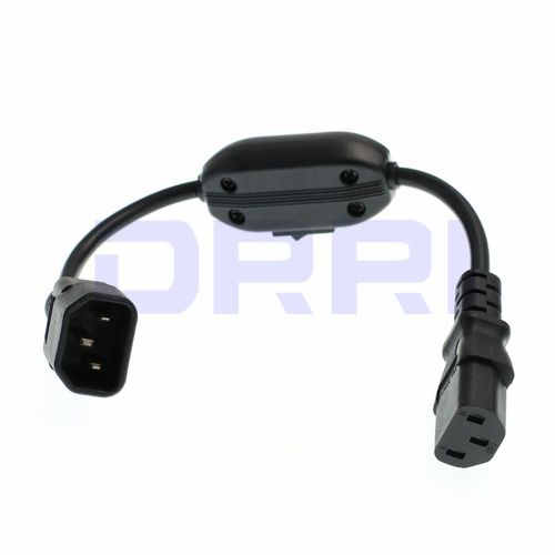 DRRI PDU UPS Power Cable 100-250V, IEC 320 C14 to C13 with On/Off Switch 1ft/30 cm for Computer Server, Monitor