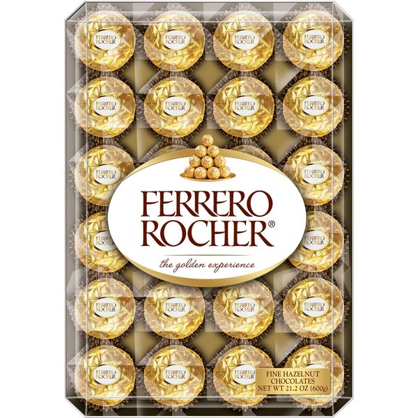 Ferrero Rocher Fine Hazelnut Chocolates, 48 Count Chocolate Gift Box, 21.2 Oz
