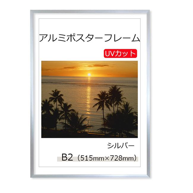 Poster Frame B2 (20.3 x 28.3 inches (515 x 728 mm), Aluminum, Silver, UV Protection Pet Board Specifications