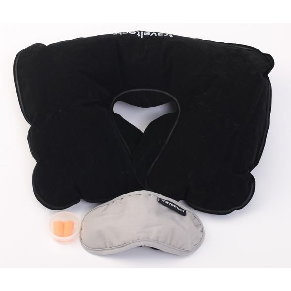 3-IN-1 COMFORT TRAVEL KIT with travel pillow, sleep mask and ear plugs NEW!