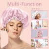 3 PCS Shower Cap for Women - Large Reusable Waterproof Shower Bath Caps,Double Layer Hair Cap Hat for Long and Thick Hair EVA Lined,Shower Cap for Women Men Ladies Spa Salon (White+Pink+Purple)