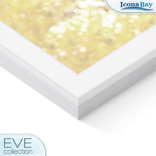 Icona Bay 6x4 Picture Frames (White, 6 Pack), Modern Double-Bevelled Frame, Tabletop or Wall Mount, Eve Collection
