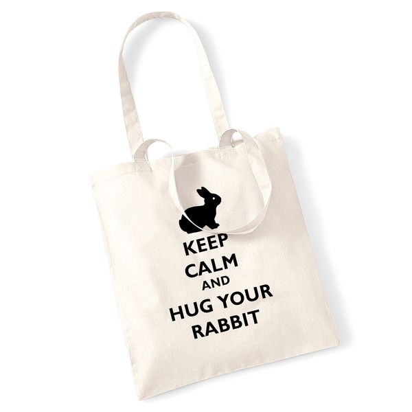 Keep calm and hug your rabbit tote bag