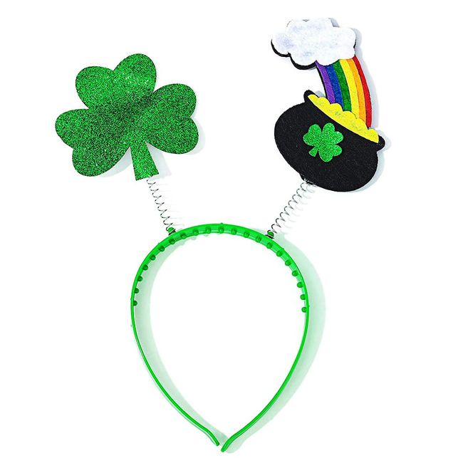 EVAZEN St. Patrick's Day Headbands Green Shamrock Hair Hoops Irish Rainbow Clover Headwear Costume Party Hair Accessories for Women and Girls