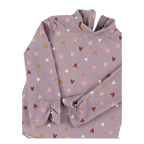 Sterntaler Girls' Long Sleeve Heart Swim Shirt Set, Pastel Purple, 116