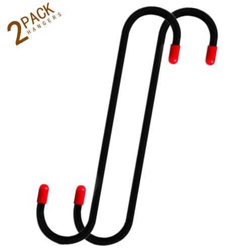 2 Pieces Brake Caliper Hanger Hooks with Red Rubber Tips for Automotive Tool Use (Black)