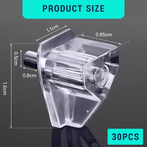 Qiyuda 30 Pcs Cabinet Shelf Support Pegs, 5mm Clear Plastic Wood Shelves Shelf Support Pins Shelf Holder Replacement Peg