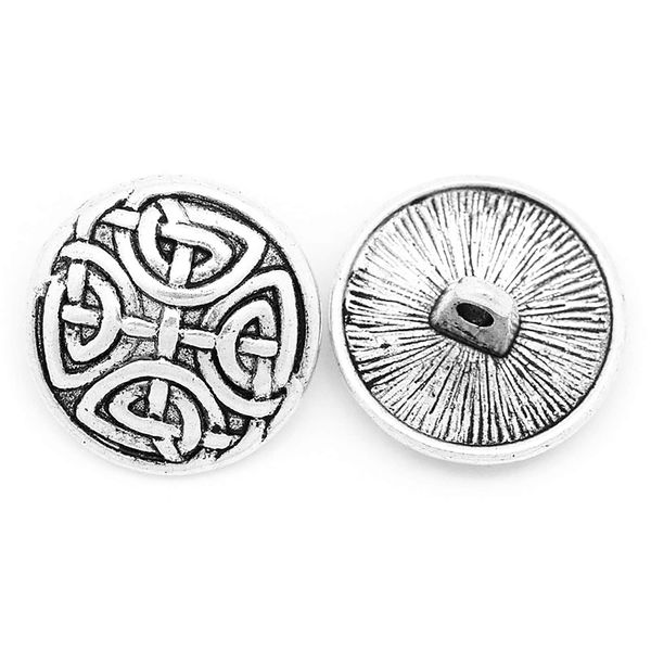 Buttons, Assorted Styles, Mixed Colors - Free Needle Threader! (Celtic Knot Design Button, 5/8", Shank)