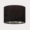 Black Velvet Botanical Charcoal Grey Monkey Drum Lampshade