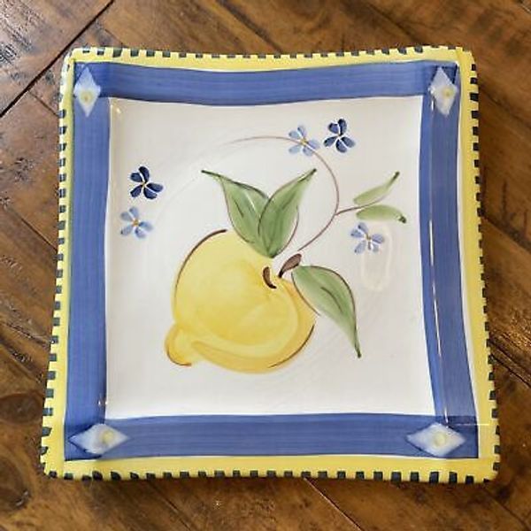 JCP Home Collection Italian Hand Painted Fruit Dinner Plate RAISED Serving Tray