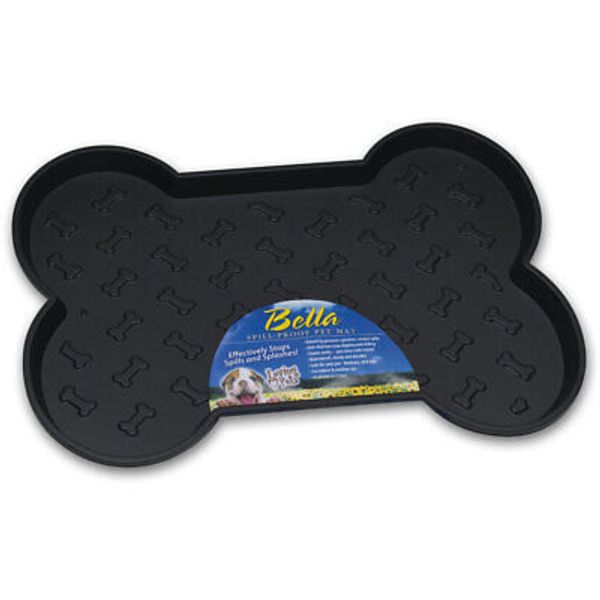 Loving Pets Bella Spill-Proof Pet Mat For Dogs, Small, Black