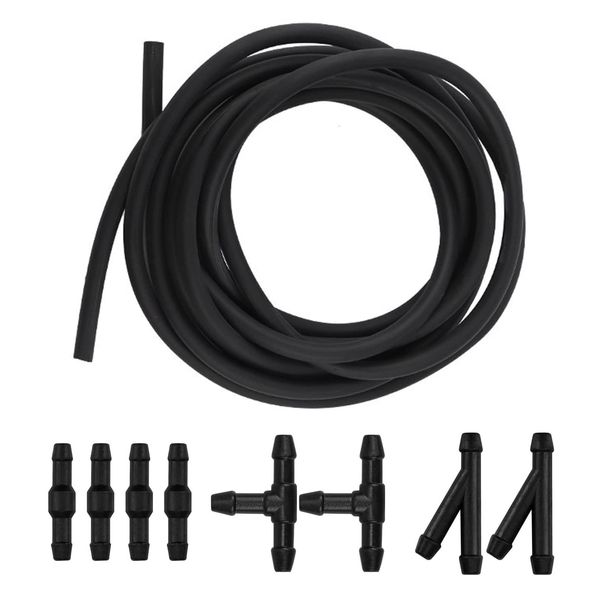 YUTOU Car Windshield Washer Hose Kit, Universal Windscreen Washer Hose Repair Kit, Washer Hose with 8 Pcs Hose Connectors & 2 Pcs 2m Washer Pipe to Connect Car Water Pump and Nozzles
