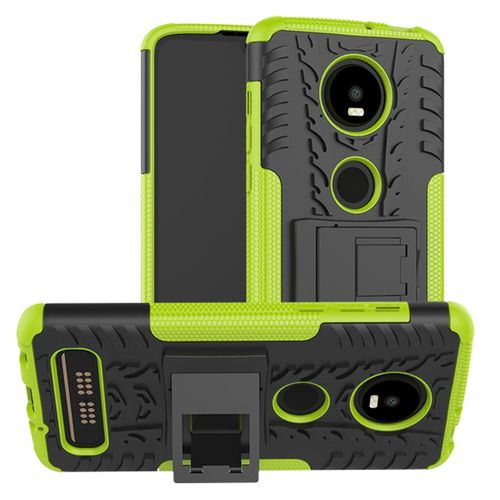 Moto Z4 Phone Case, Dual Layer Shockproof Slim Protective with Kickstand Hard Case Cover for Moto Z4 Play (Green)