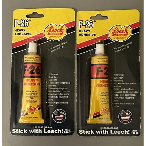 (2) Leech F-26 1.25 Oz. Construction Adhesive F26-32 Leech Adhesives F-26 F26-32