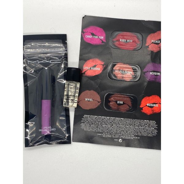 M.A.C Tinted Lipglass Lip Gloss Mini - Dilly, Cleanse Off Oil Mini & Lip Sample