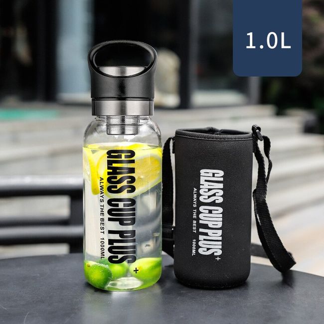 2L Tea Glass Bottle Large Capacity Water Bottle Transparent Juice Cup  Outdoor Travel Sport Portable Leakproof Drinkware Bottle