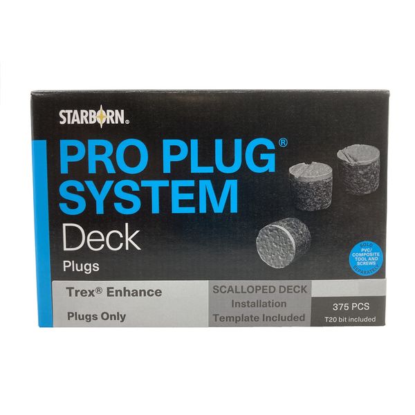 Starborn Pro Plug System Clam Shell PVC Composite Deck Boards, Covers 100 Sq Ft Includes Plugs Only