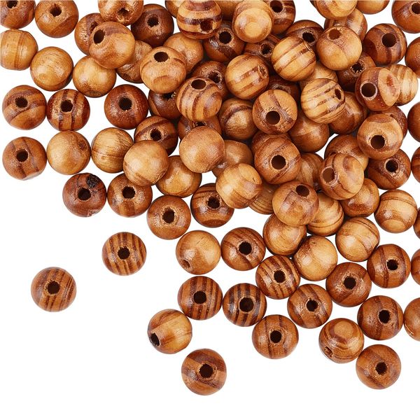 OLYCRAFT 120pcs Natural Wood Beads Small Burlywood Beads Round Wooden Loose Beads 6mm in Diameter 2mm Hole Wooden Craft Beads Macrame Beads Loose Spacer Beads for Macrame Craft Making