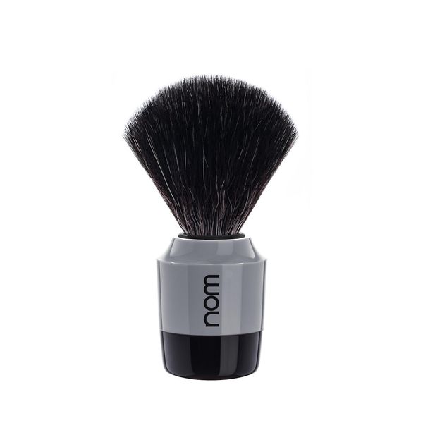 nom Marten Vegan Black Fibre Shaving Brush (Handle: Grey)