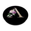 Letter A Initial Alphabet Monogram Floral Purple Flower PopSockets Swappable PopGrip