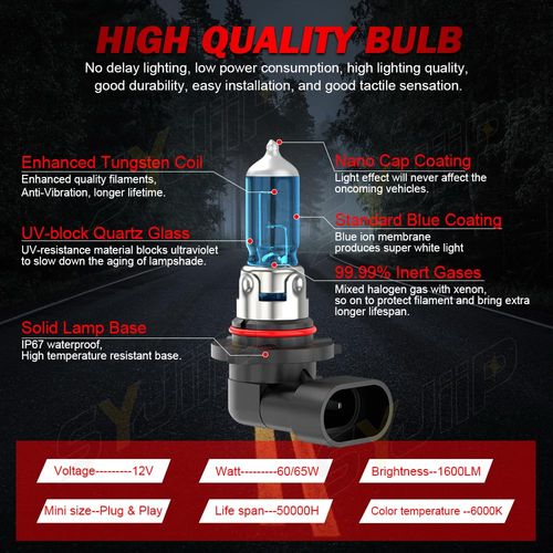 Upgraded Halogen Headlight Bulbs For Subaru Forester 2009 2010 2011 2012 2013 2014 2015 2016 2017 2018 2019 2020 2021 2022, 9005 H11 High Low Beam, 6000K White, 300% Brightness, Plug n Play, 4-Pack