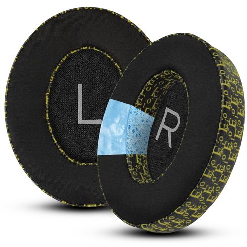 Headphones Replacement Ear Pads, for Bose Noise Cancelling Headphones 700（NC700） Replacement Earpads, Breathable Ice Sensation Sports Fabric, High-Density Noise Cancelling Foam - Black Yellow Pattern