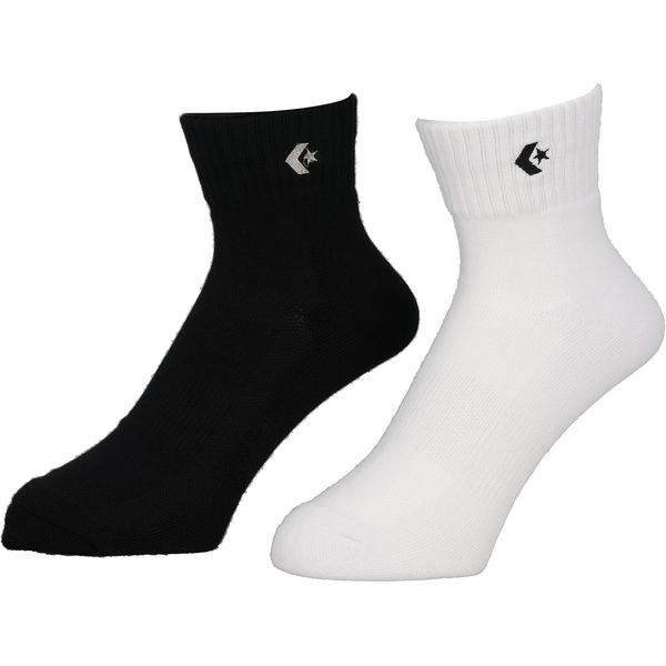 Converse Basketball Socks, Game/Practice Socks, 2 Pairs Socks, New Ankle Socks, multicolor (black / white)