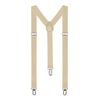 Boolavard® TM Braces/Suspenders One Size Fully Adjustable Y Shaped With Strong Clips (Beige)