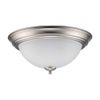 12.75 in 2-Light Brushed Nickel Flush Mount Ceiling Light w/Frosted Shade 2PK