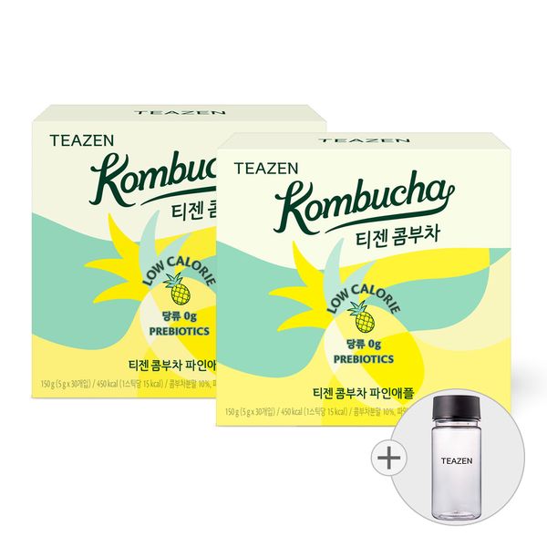 Teazen Kombucha Pineapple 30 sticks x 2 boxes (bottle included)