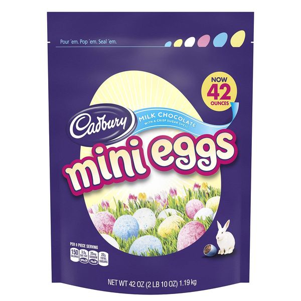 HERSHEY'S Cadbury Mini Eggs Milk Chocolate With Crisp Shell Candy, Easter Bag (42 Oz.), 42 Oz