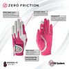 Zero Friction Women's Golf Gloves, Left Hand, One Size, Pink