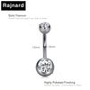 Rajnard Titanium Belly Button Bars Silver Dangly Belly Piercing Jewellery 12mm