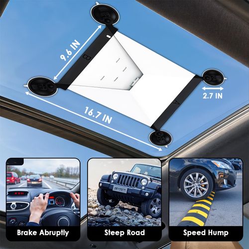 Starlink Mini Mount for Car Windows & Sunroof – High Quality Treated ABS Frame with Strong Suction Cups – Built-in Hook for Camping Lights – Secure Kit for Stable Satellite Signal on RVs and Boats