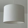 White Textured 100% Linen Drum Lampshade