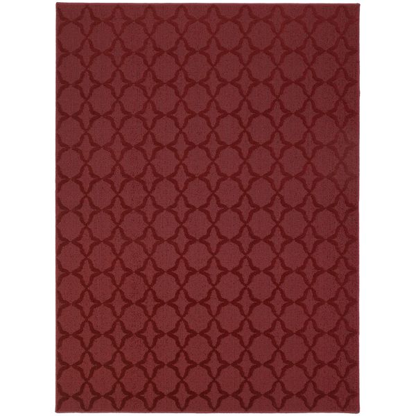 Sparta Non Slip Polypropylene 5 Ft. X 8 Ft. Chili Pepper Red Area Rug- Ideal ...
