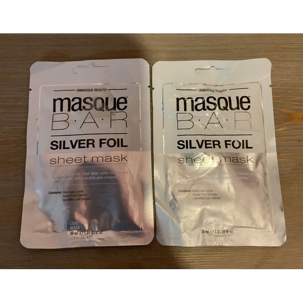 🌍 Masque Bar Silver Foil Sheet Mask 30 ml,LOT OF 2,New ‼️